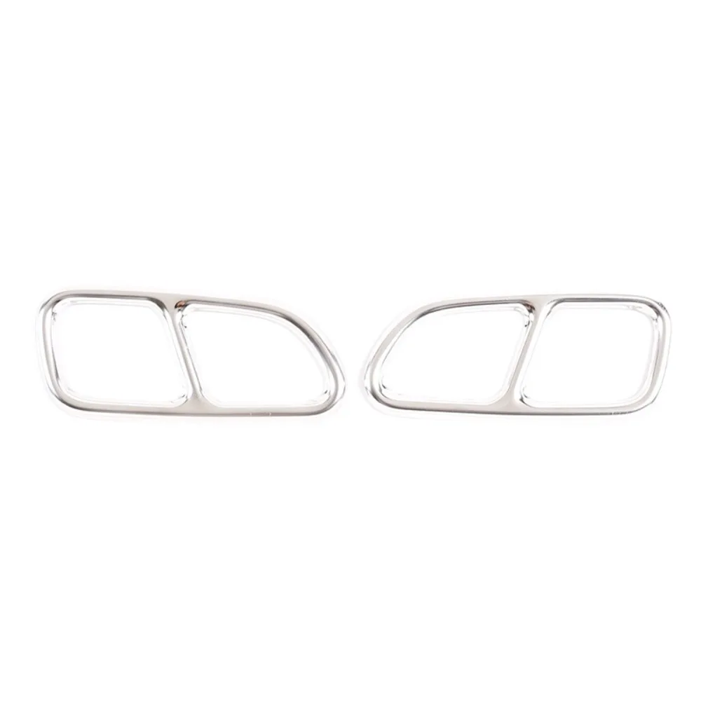 

Car Tail Throat Decor Frame For Mercedes Benz CLA C117 2013-2016 Stainless Steel Exhaust Pipe Trim Cover Car Accessories