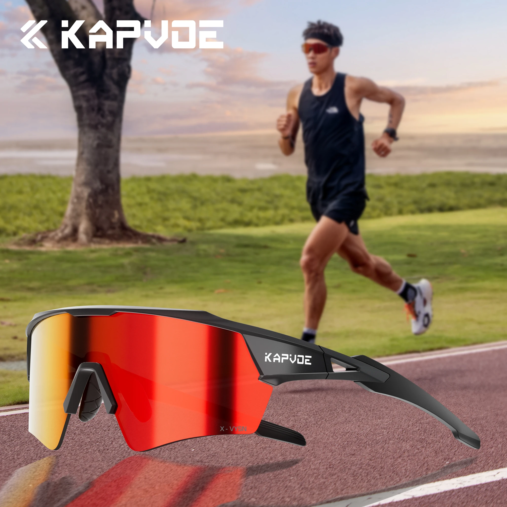 Kapvoe Neue Photochrome Marathon Sonnenbrille Männer Frauen MTB Gläser UV400 Fahrrad Radfahren Outdoor Sport Laufen Rennrad Brille