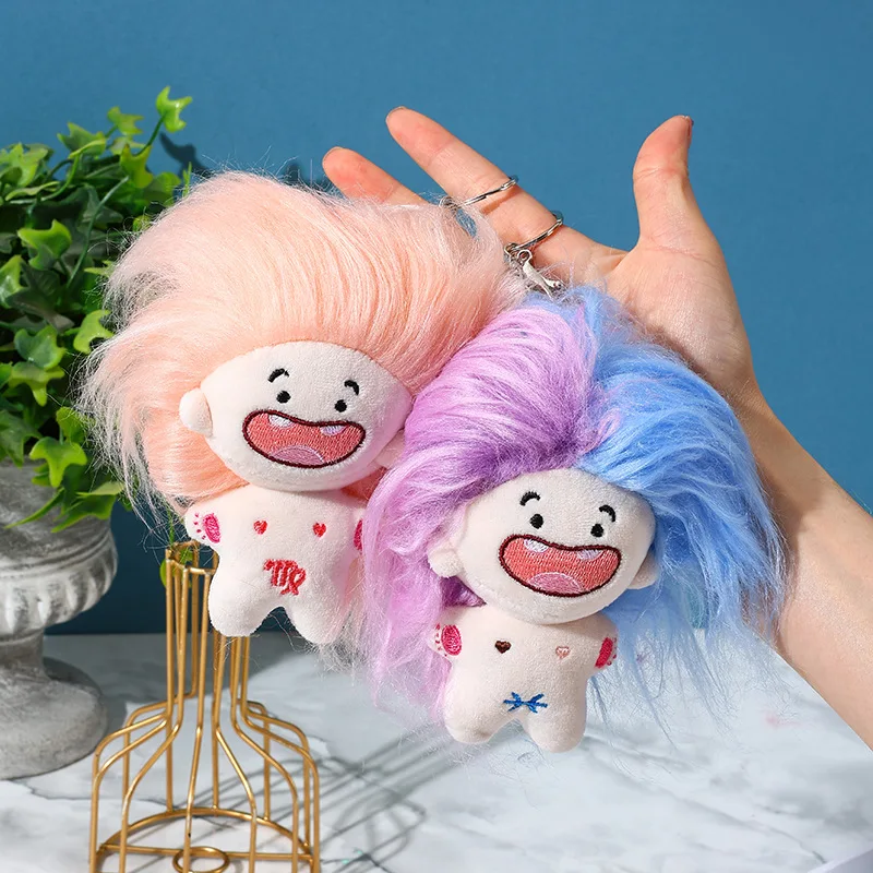 Creatieve Schattige Gebakken Hair12 Constellatie Pluche Pop Speelgoed Grappige Cartoon Sleutelhanger Rugzak Hanger Verjaardag Kerstfeest Cadeau