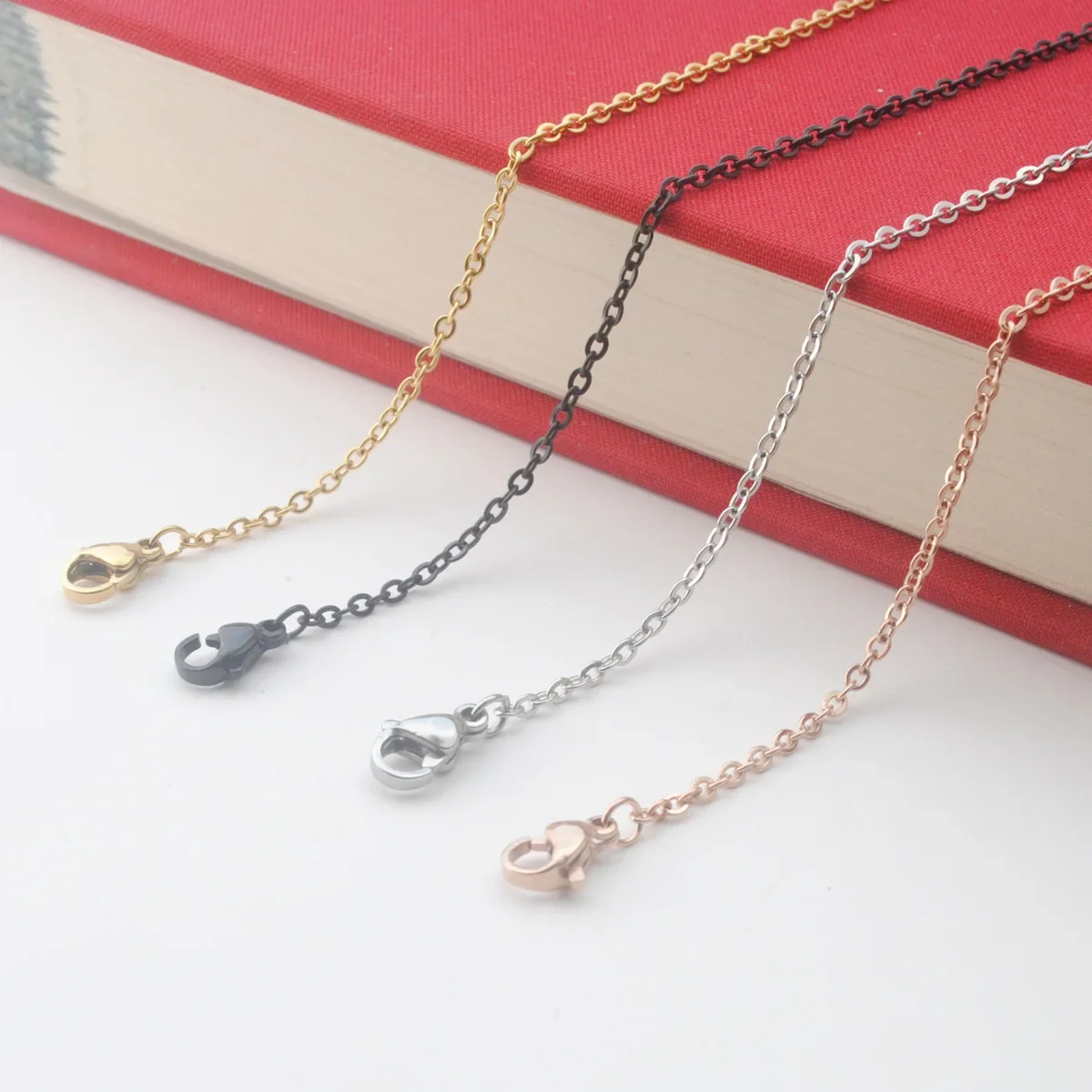 wholesale 2mm 45cm 50cm 60cm 50pcs lot 304 Stainless Steel Chain For DIY Jewelry Necklace