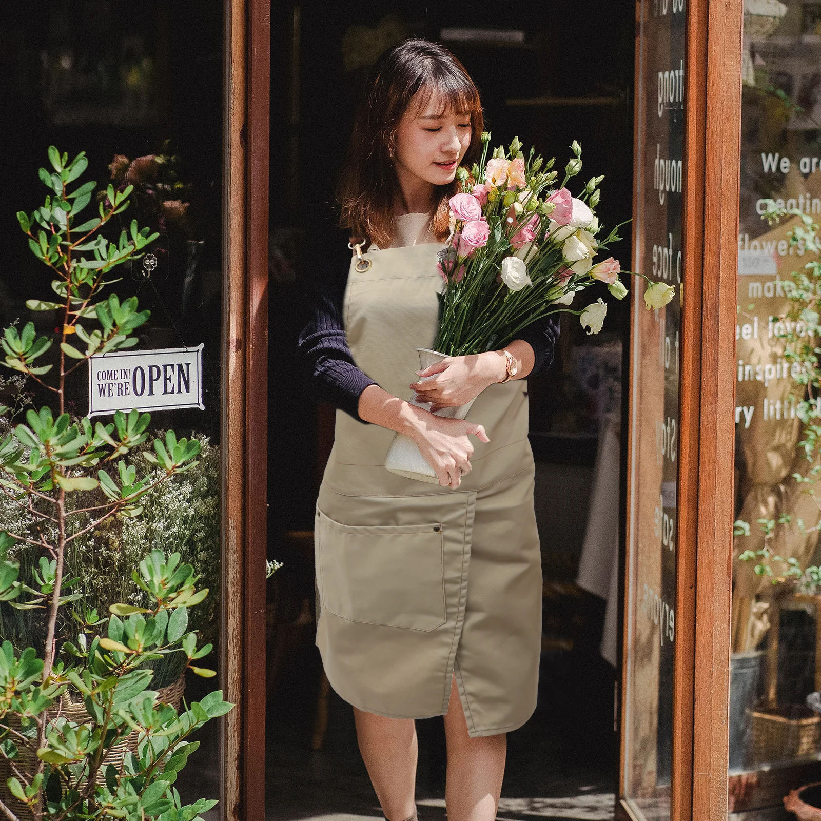 

Рабочий фартук для шеф-повара, кухонный нагрудник для приготовления пищи, водонепроницаемый, легко чистится, регулируемый ремень, не устойчивый к разрыву, подходит для многих случаев