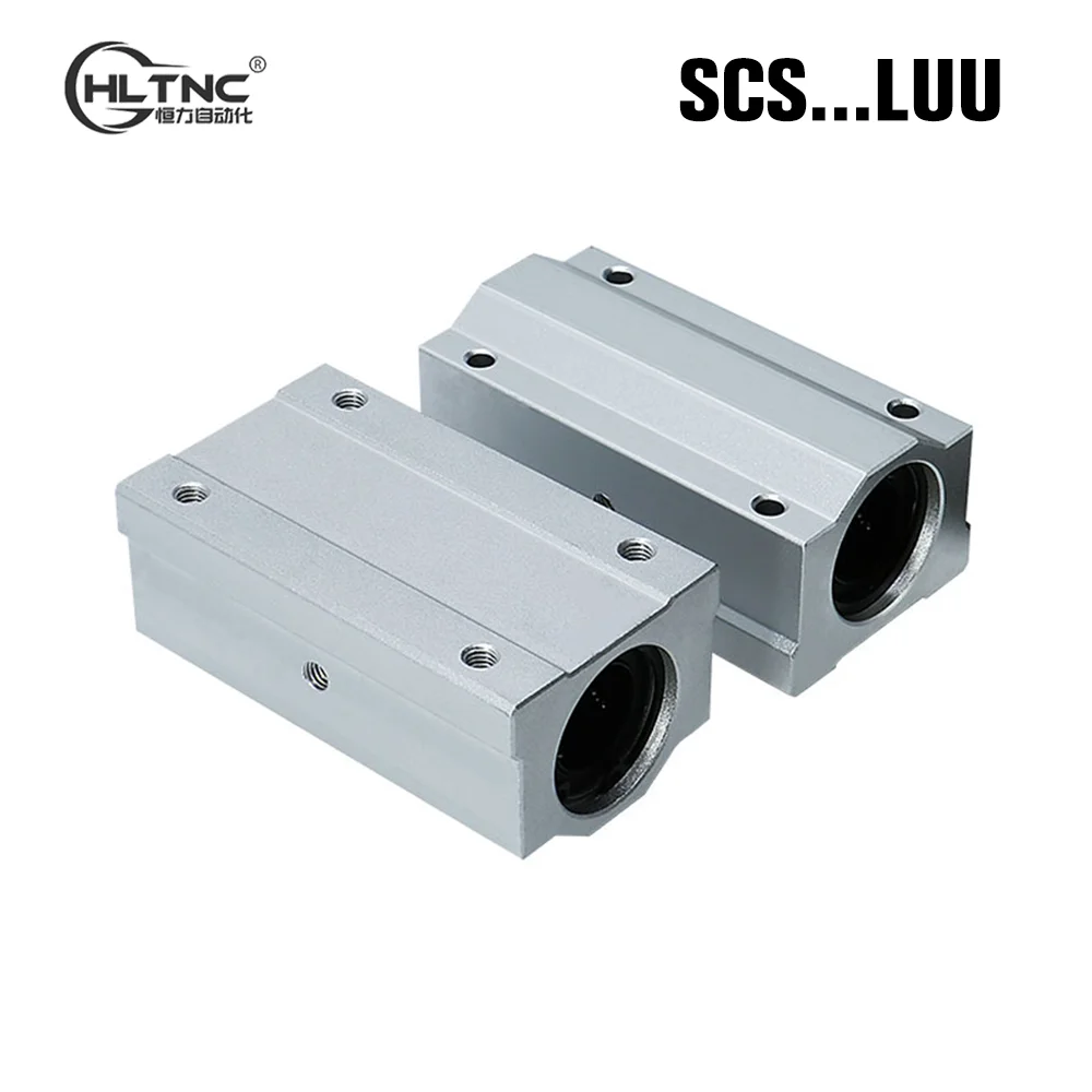 HLTNC Long Type Linear Motion Ball Bearings Aluminum Slide Bushing Block SCS8LUU SCS10LUU SCS12LUU For CNC 3D Printer Shaft Rail