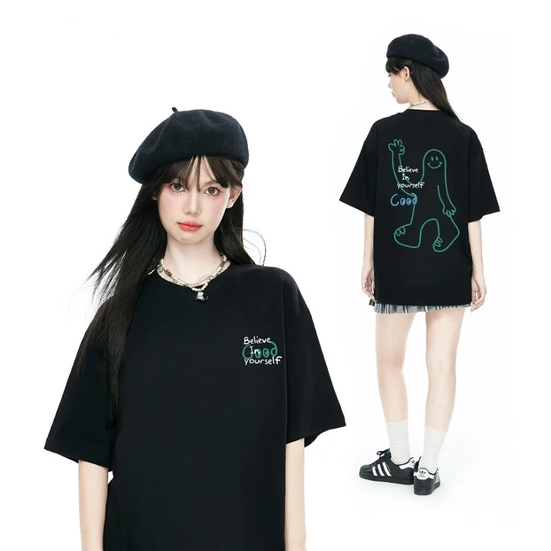 

Новая летняя футболка с короткими рукавами и 3D-печатным нитью, универсальная, свободная, дышащая, быстросохнущая, модная