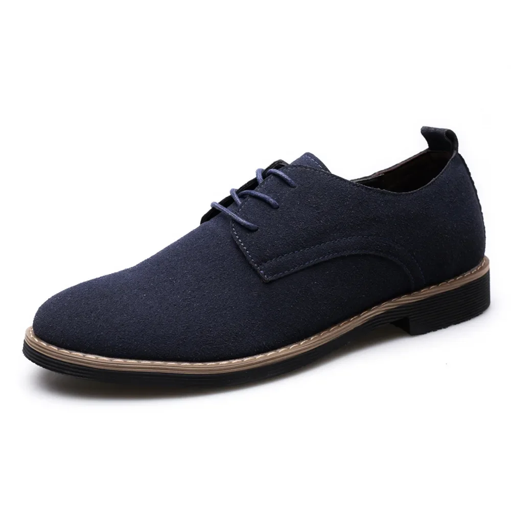 Zapatos de cuero de gamuza Oxford para hombre, zapatillas clásicas informales, Calzado cómodo, zapatos planos de talla grande