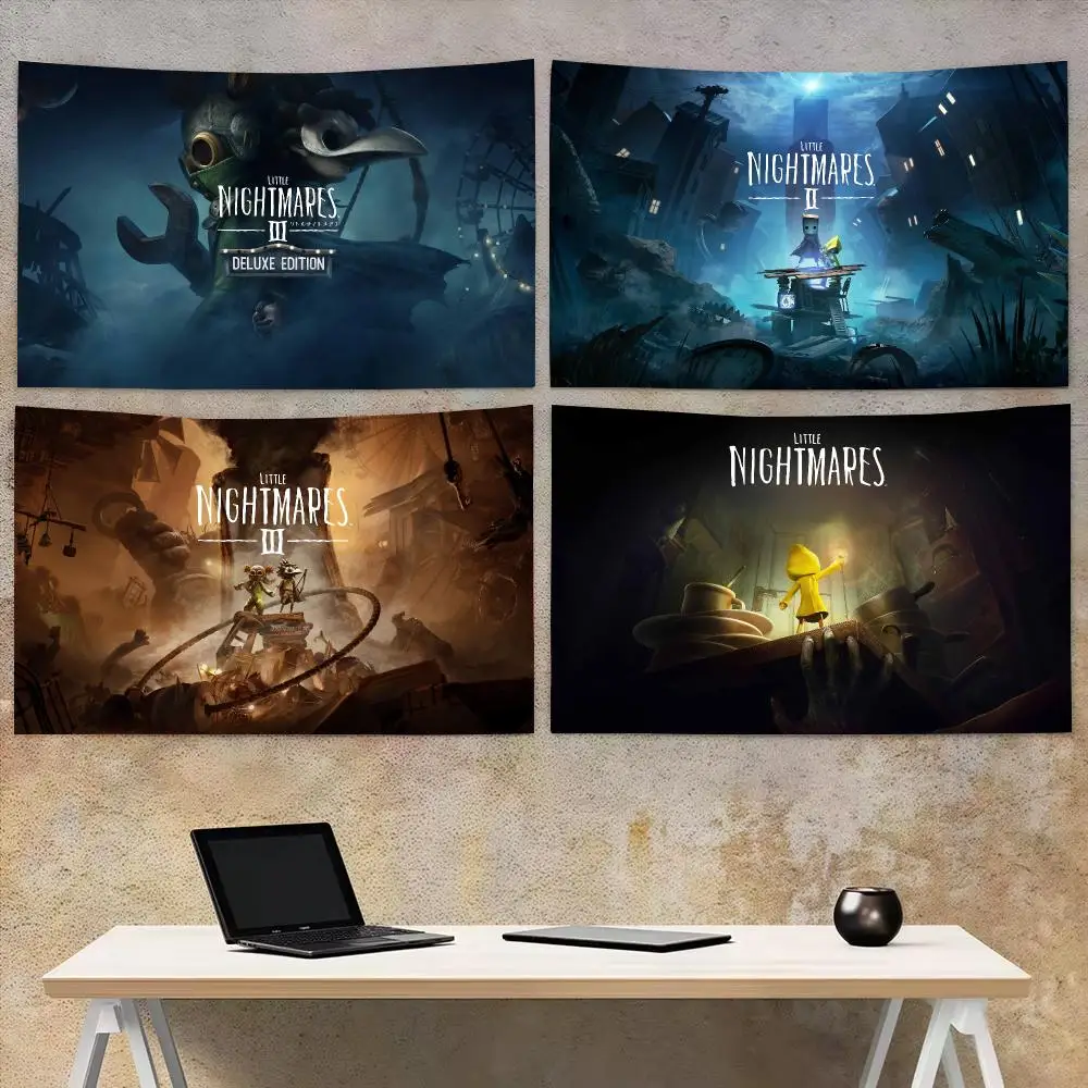 Horror Game L-Little Nightmares Tapestry Aesthetic Wall Hanging Decor Microfiber Fabric Art for Bedroom Living Room Home