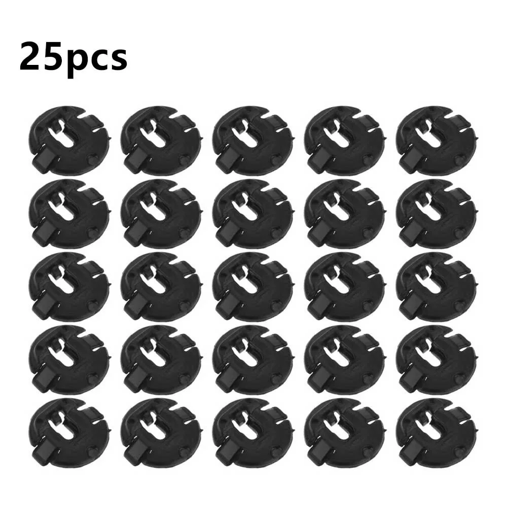 

Black Plastic 25pcs For Cars Auto Interior Plastic Rivets Clips Wheel Retainer Washer 4F0825429A Fastener & Clip 22mm Diameter