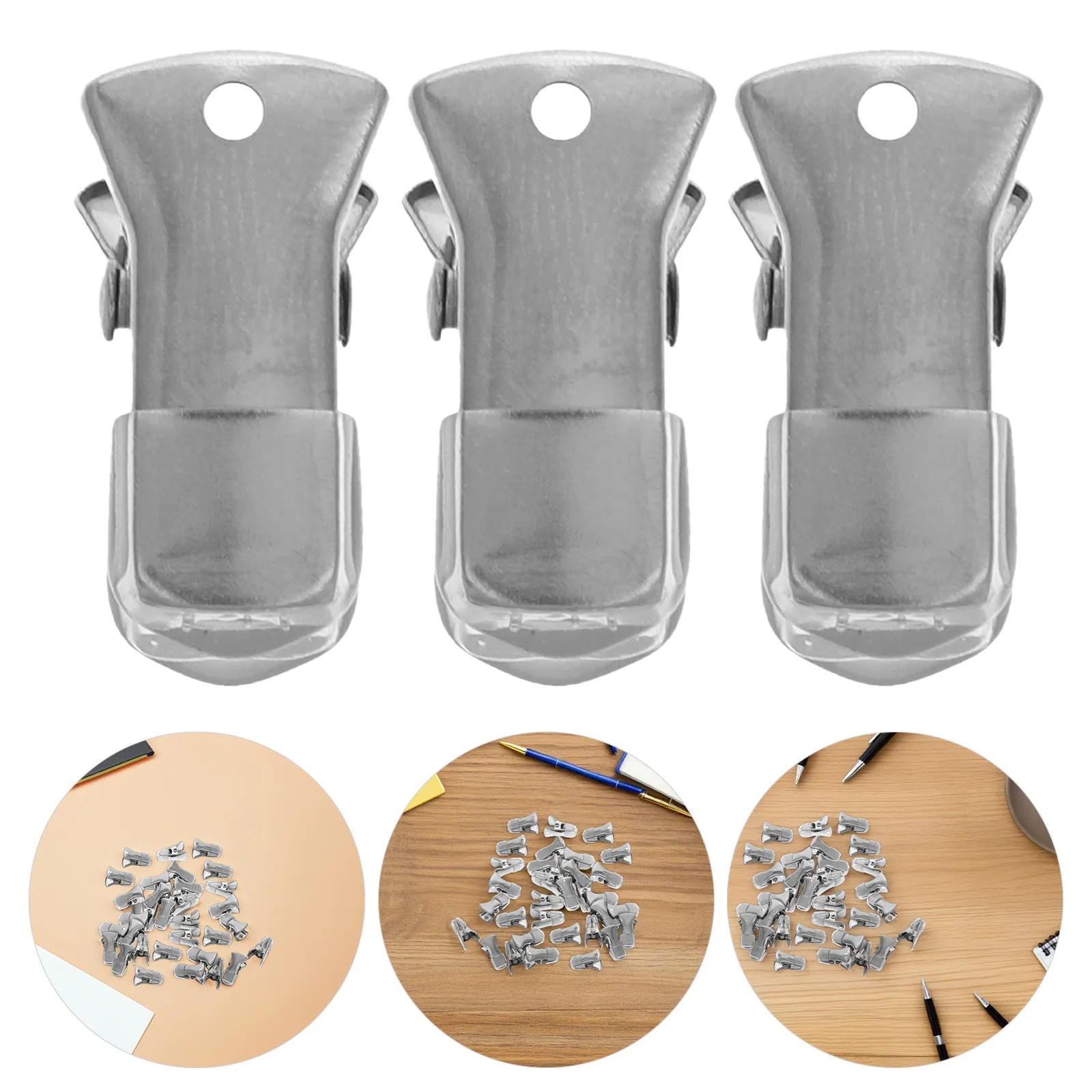 30Pcs Mini Metal Alligator Clip Holder Non Slip Flat Mouth Clip for Office Badge Lanyard Craft DIY Name Tag Holder