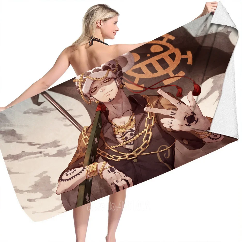 Anime Law One Piece Doccia Asciugamani da spiaggia Asciugamano da bagno Panno in microfibra 3D Stampato digitale Bambino Bambino Regalo per bambini