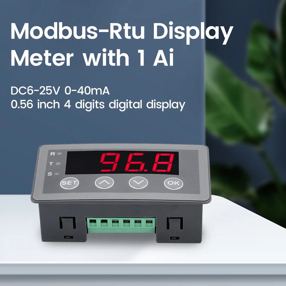 Imagem -04 - Medidor de Display Digital 010v 020ma 2-10v 4-20ma Entrada de Sinal Analógico 8-25v Indicador Medidor de Painel de Processo Saída de Relé Porta Rs485