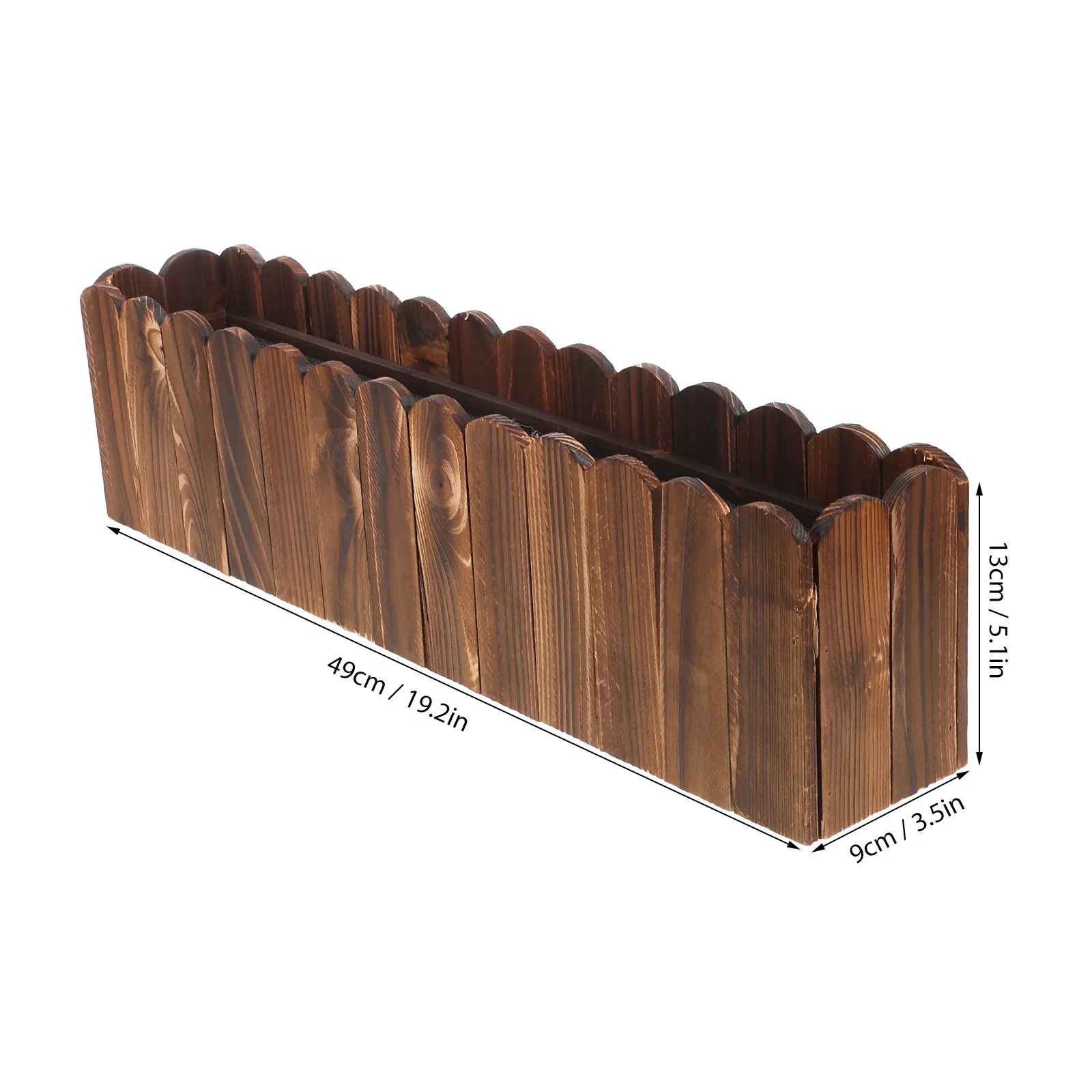 Wooden Rectangular Planter Box for Indoor Outdoor Balcony Window Garden Decor – Rustic Farmhouse Flower Pot
