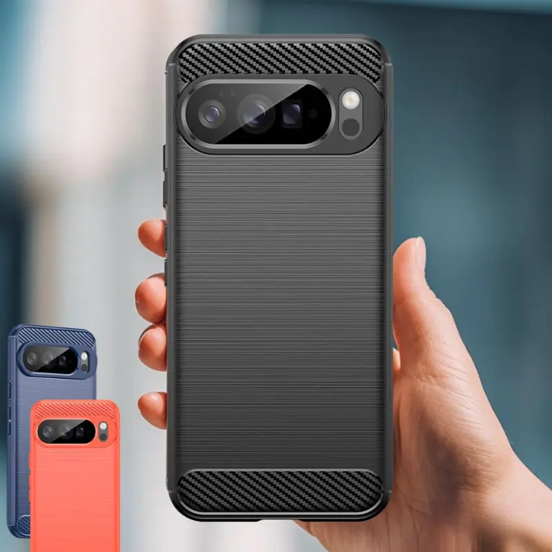 Für Google Pixel 10 Pro Hülle Silikon Kohlefaser Schutz Handyhülle Pixel 10 Pro Cover stoßfeste TPU Pixel 10 Pro XL Hülle