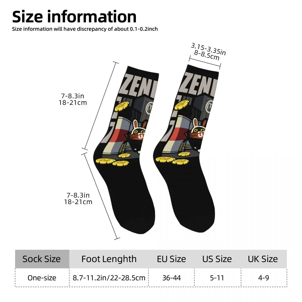 Casual Zenless Zone Zero Eous Sports Socks Polyester Middle Tube Socks for Unisex Non-slip