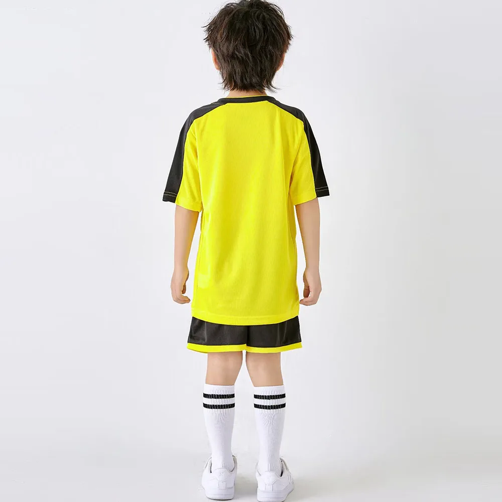 DIY Custom Men Kids Football Jersey Suit Quick Dry Breathable Club School Soccer Team Training Uniforms 2 Piece Sportswear 2023