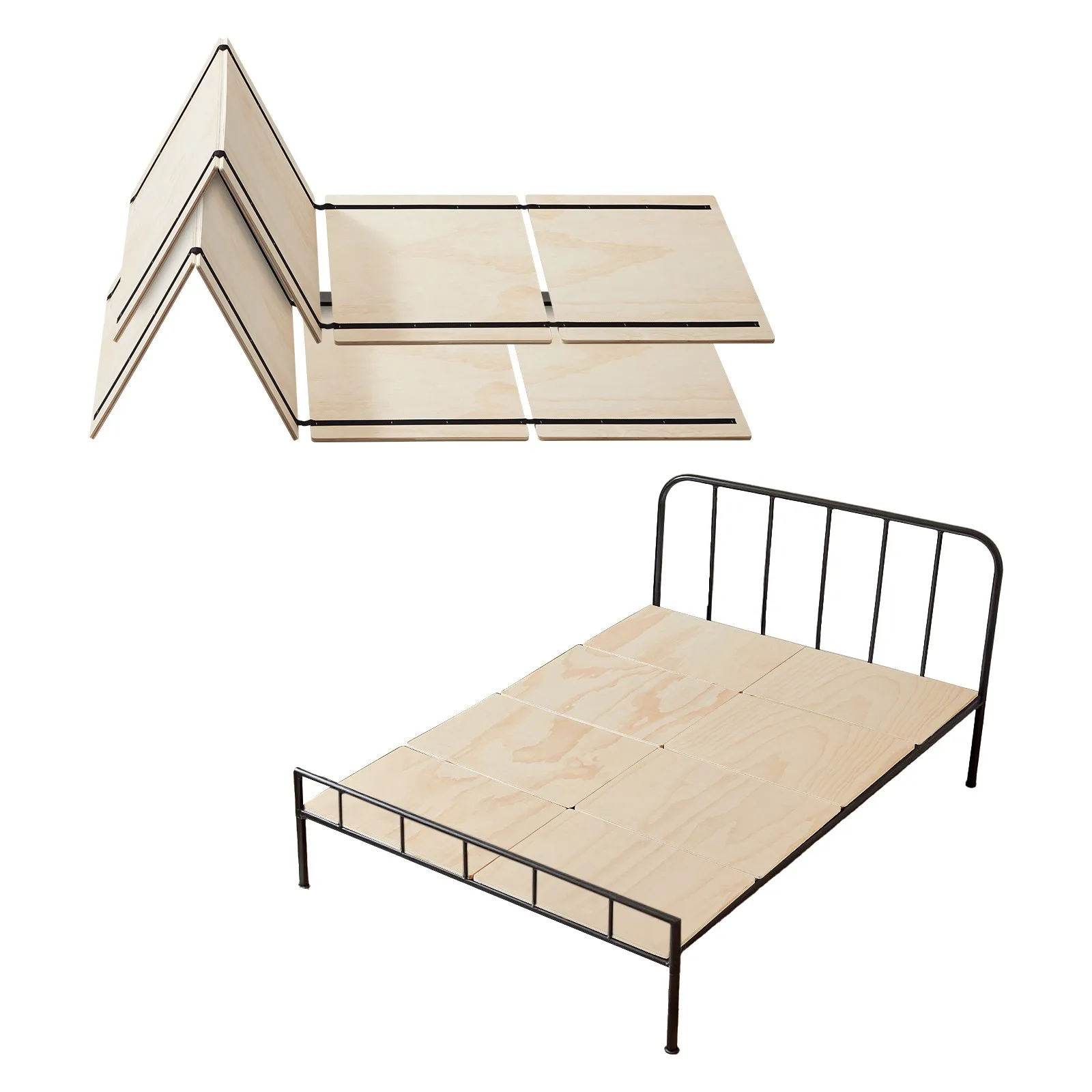 

Full Size Bunkie Board 0.4" Foldable Bed Board Slats w/ Connection 8 Pcs