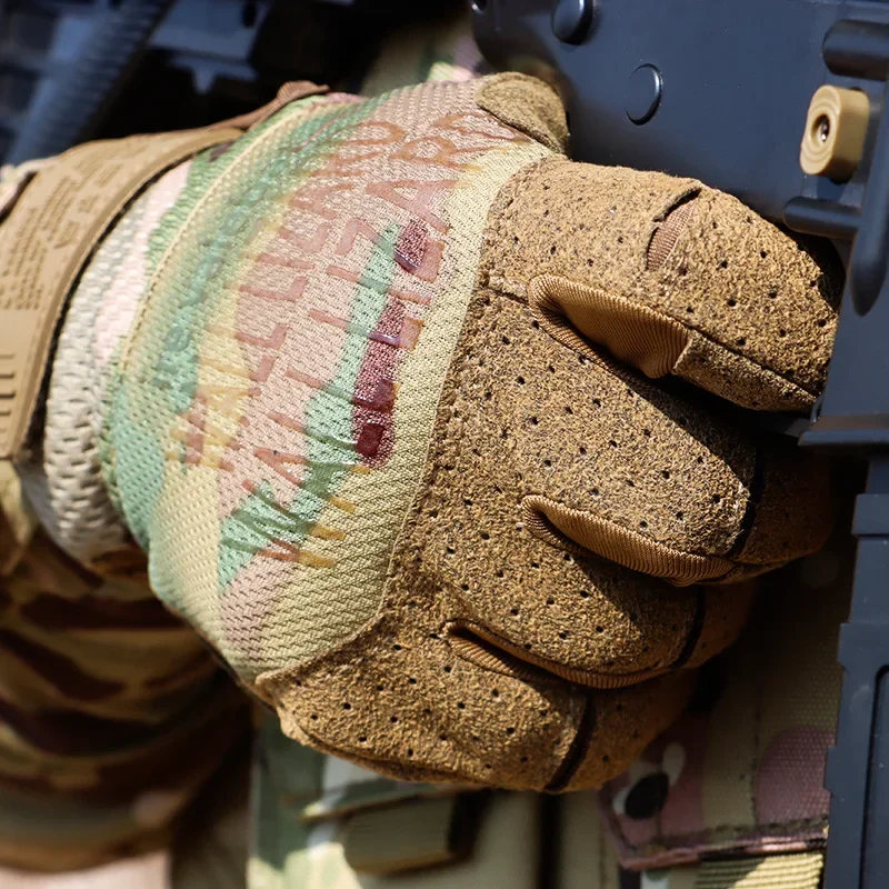 Tactical Gloves Airsoft Shooting Full Finger Gloves Hiking Climbing Bicycle Anti-Skid Work Touch Screen Camo Mittens