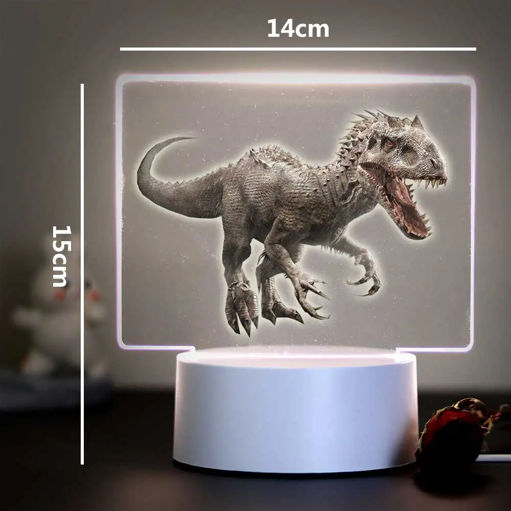 귀여운 초식 드래곤 3D LED 광학 착시 테이블 램프, 발렌타인 데이 침대 옆 램프, 1 개