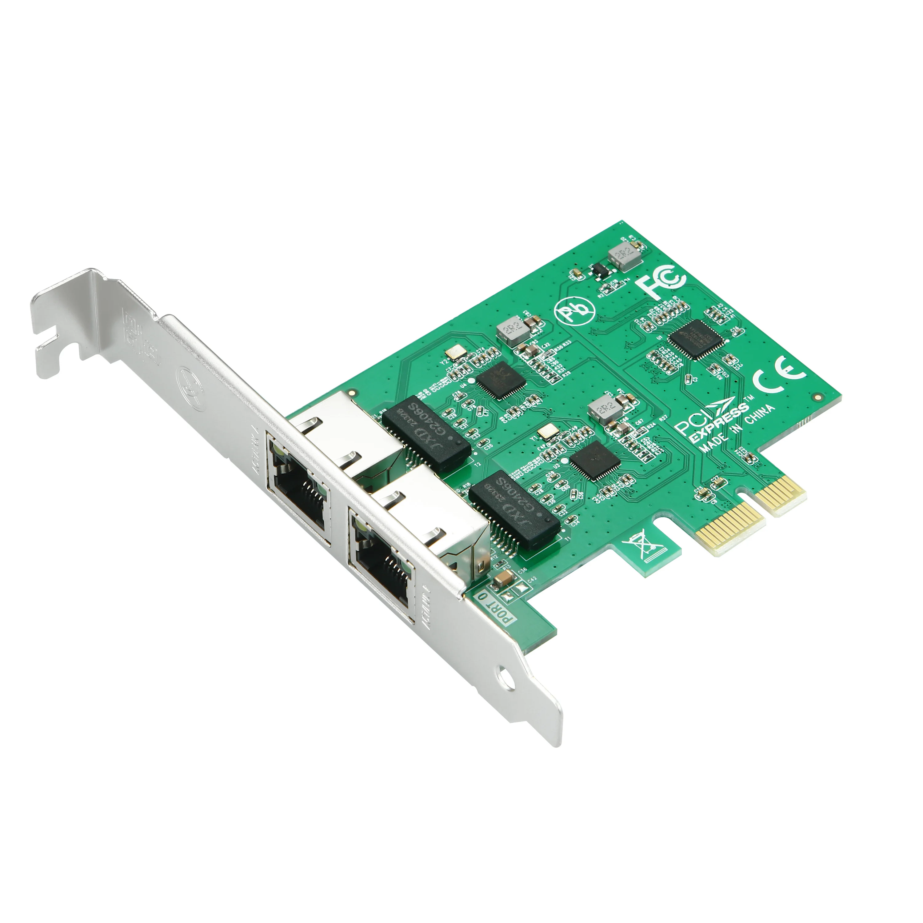 

10/100/1000Mbps PCIE x1 Network Card 2x RJ45 Port 1G NIC PCI-E Lan Gigabit Ethernet Server Adapter lightning protection 2-8111G
