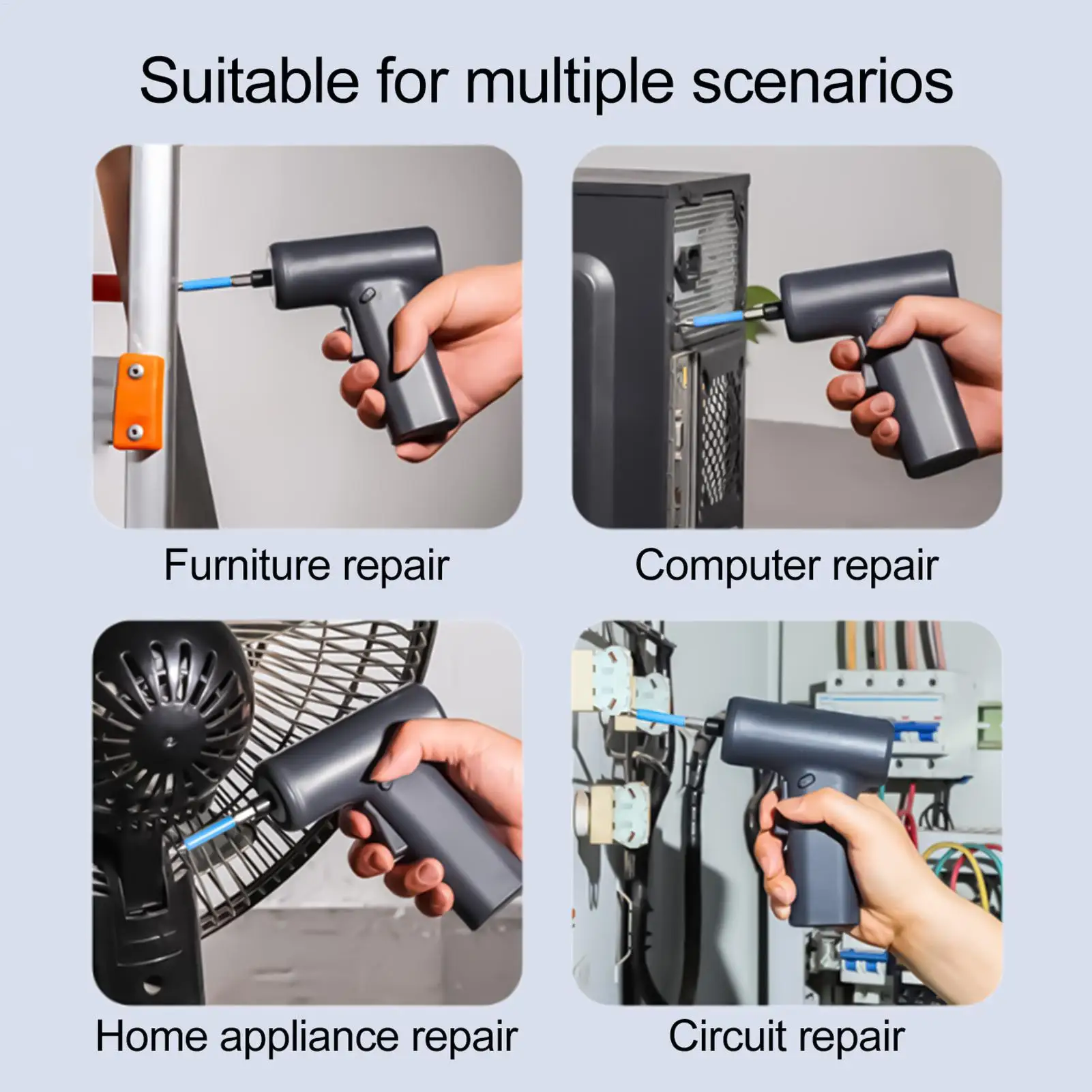 Small Electric Screwdriver Cordless Rechargeable Appliance Repair Tool With 5 Bits Adjustable Torque Battery Operated