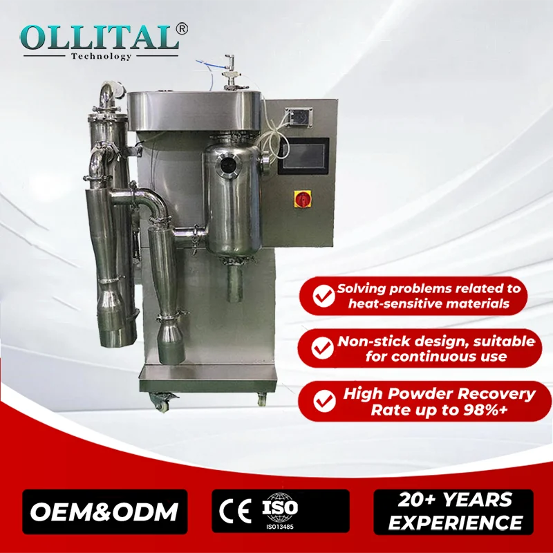 Stainless Steel Glass 2L Spray Dryer Dual Separator Laboratory Use With CE ISO Certification