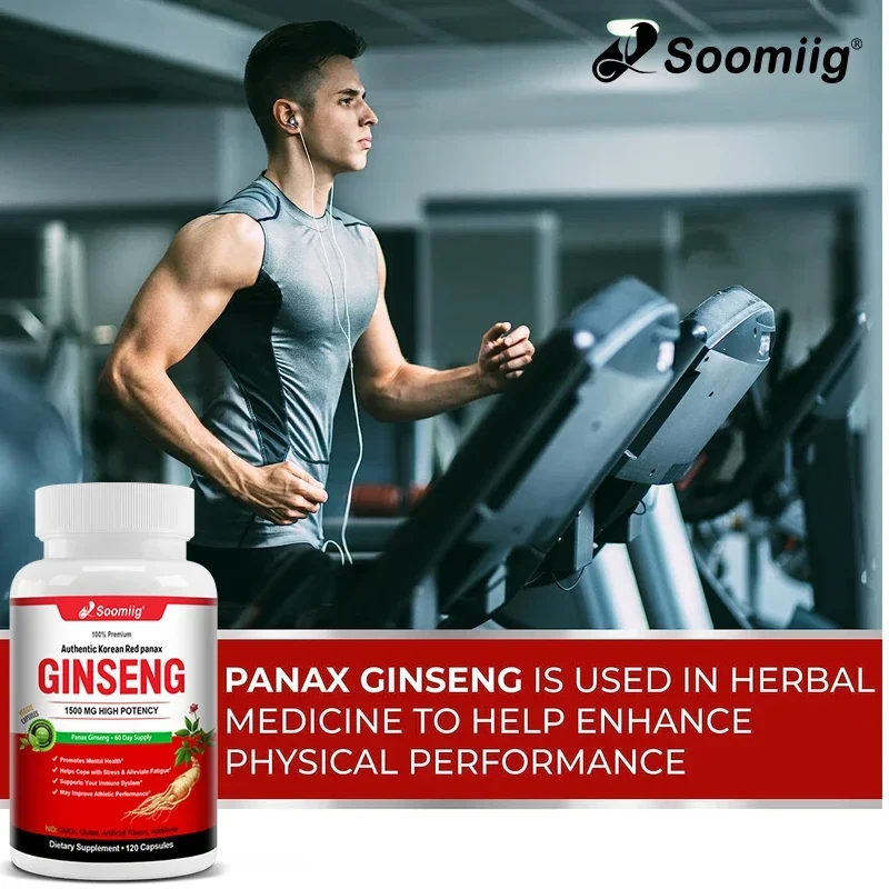 Ginseng Extract Capsules 1500 Mg - Stress Relief, Anti-Fatigue, Dietary Supplement for Energy and Focus for Men and Women