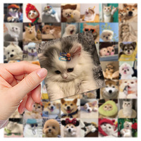 10/30/52PCS Cute Dog Cat MEME Stickers PVC Waterpoof Decals DIY Laptop Phone Luggage Stationary Funny Animal Sticker Toys Gift