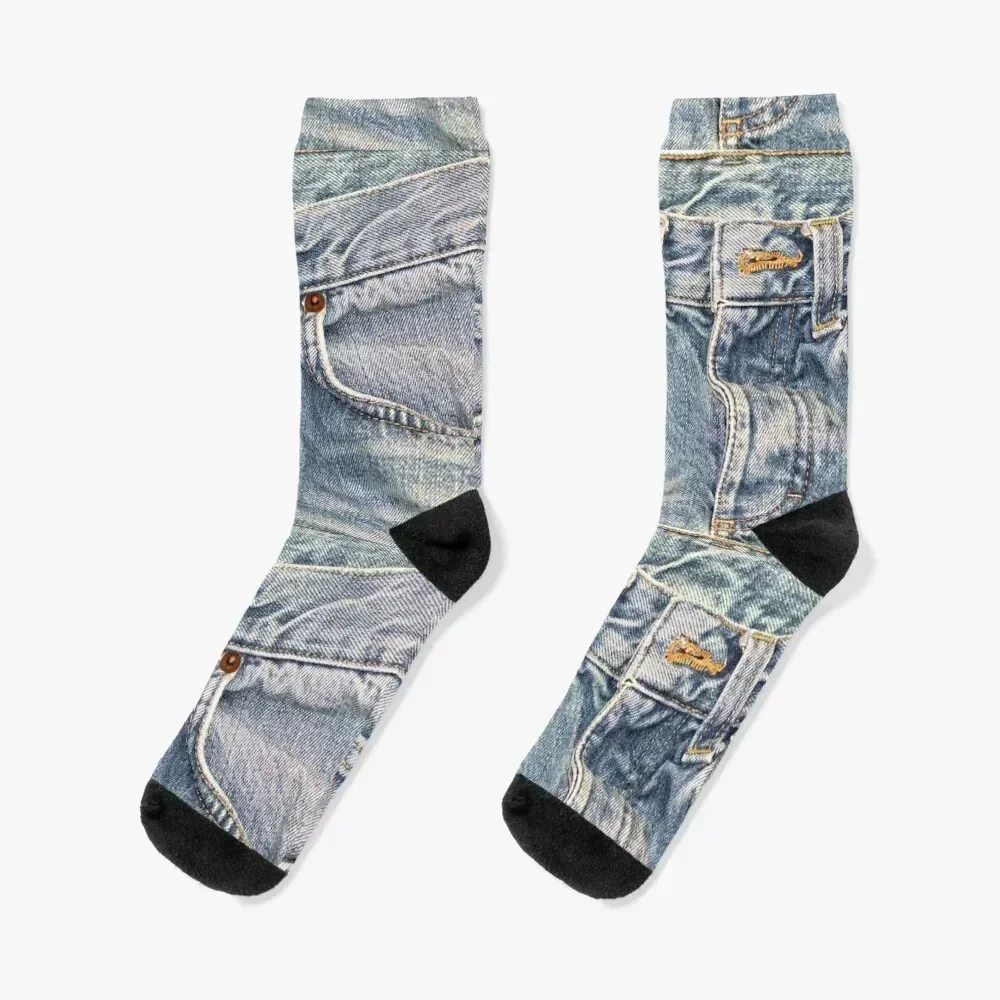 

Blue Jeans Socks man christmas gift football snow Ladies Socks Men's