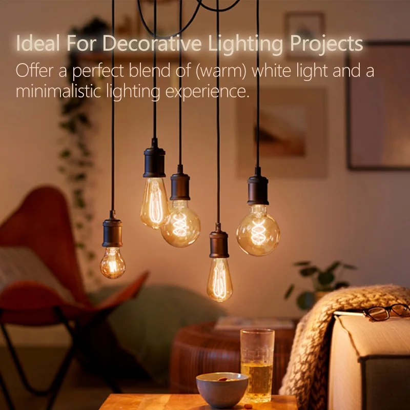 مصابيح فيليبس LED المزخرفة ST64 E27 5.5 وات (= 25 وات) مصابيح خيوط كلاسيكية قابلة للتعتيم 220-240 فولت 2000 كيلو ضوء دافئ ناعم كهرماني ذهبي LED #6