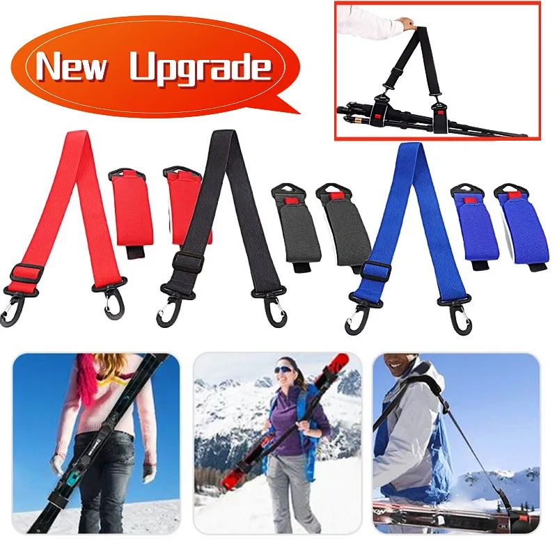 

Ski and Pole Carrier Strap Adjustable sled Shoulder Straps Men Women Nylon Portable Snowboard Carrying Strap Skiing Accessories