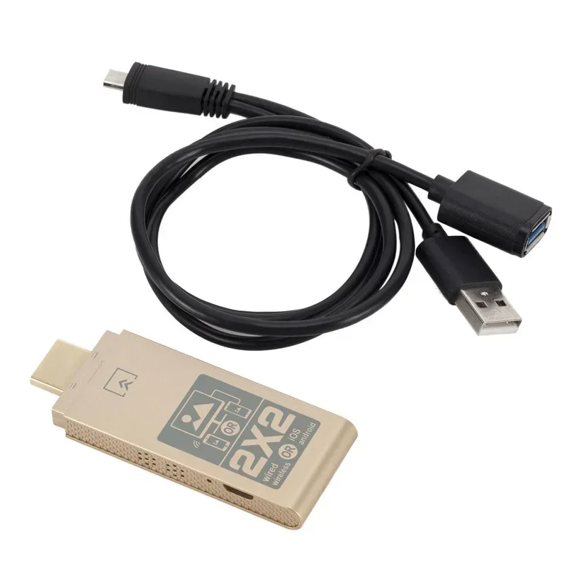Dual System ios android 2x2 Wireless Wifi Wired 2.4GHz USB TV Stick Dongle MiraScreen Receiver for HDMI Miracast HDTV Display