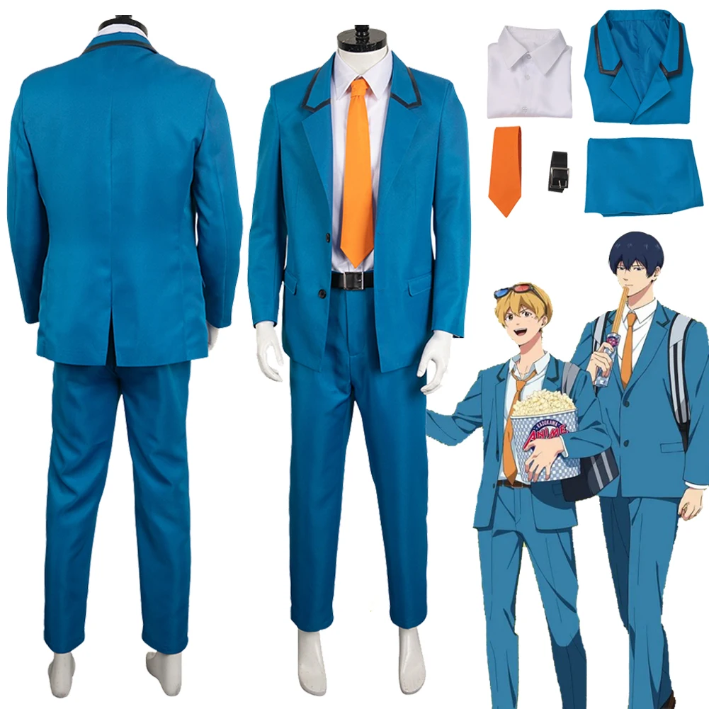 

Anime Boukyaku Cosplay Battery Cosplay Kiyomine Haruka Costume Blue School Uniform Boys Men Adult Halloween Carnival Party Suit