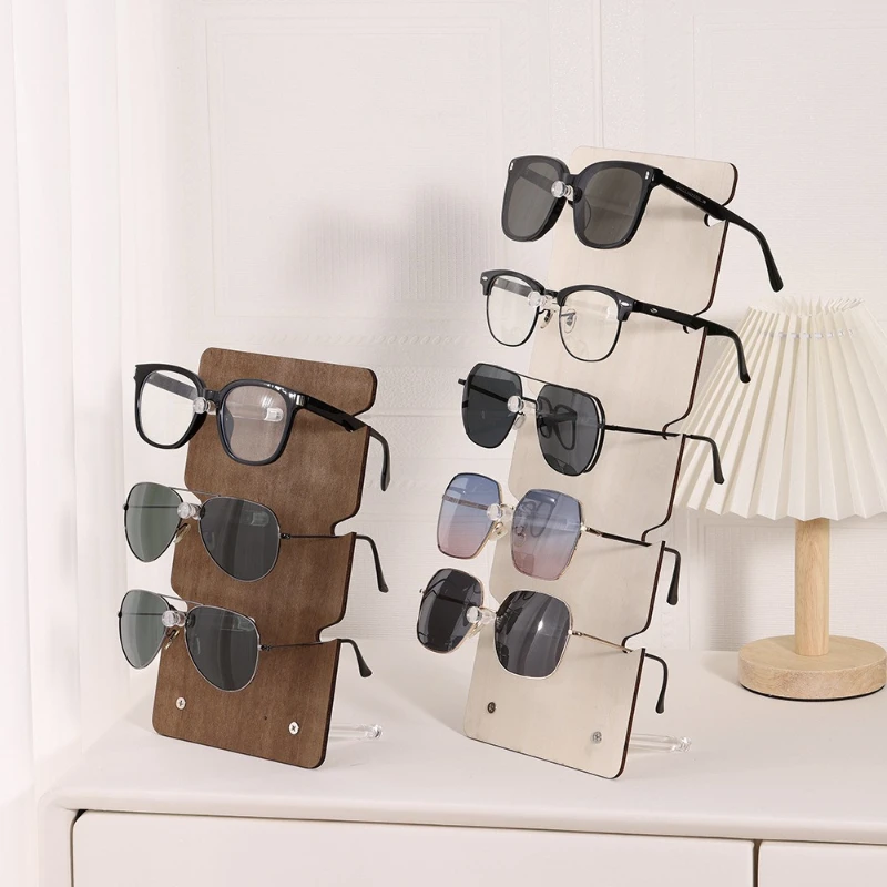 Wooden Glasses Display Stand Multi Layers Sunglasses Storage Eyeglasses Rack Desktop Eyewear Organizer for Shop Home Decoration