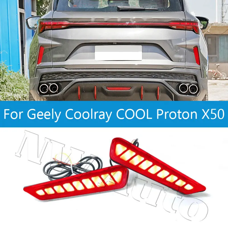 1 Pair Upgrade Rear Fog Light Fog Lamp Rear Foglight For Geely Coolray COOL Proton X50 Modifying LED Rear Bumper Light