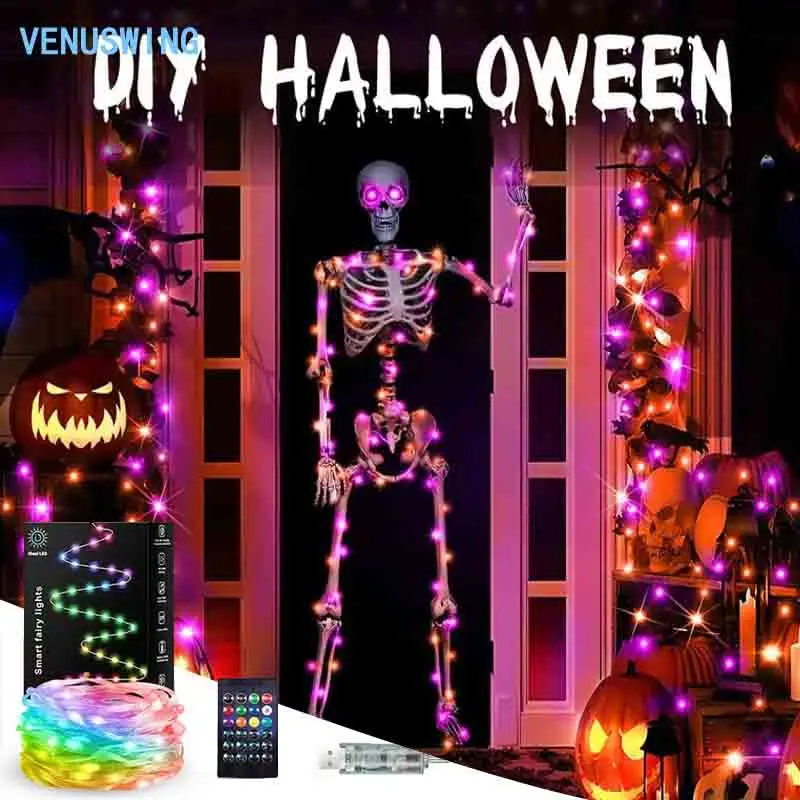 IP65 Waterproof LED Fairy Lights USB Powered Dream Color String Light Flexible Silver Wire Lamp with Timing Function