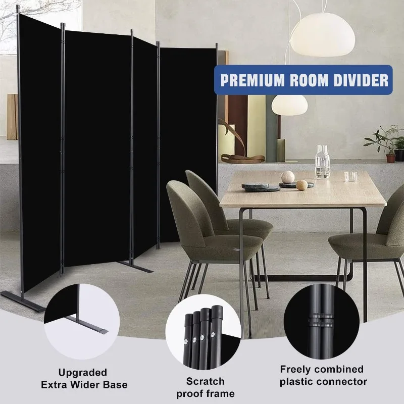 Room Divider 6FT Portable Room Dividers and Folding Privacy Screens, 88'' W Fabric Divider for Room Separation