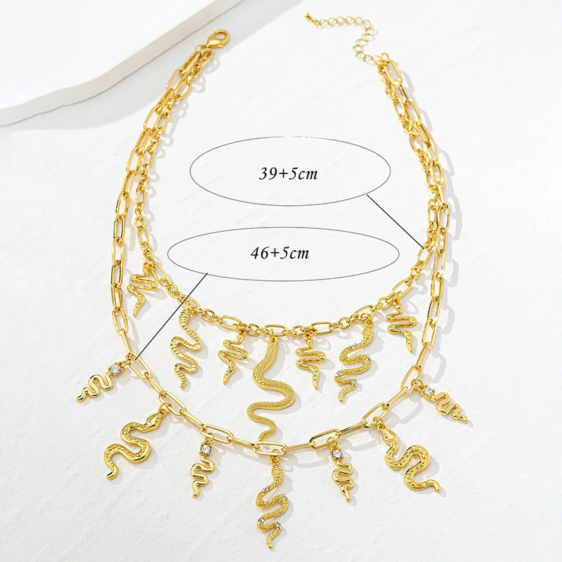 Double-Layer Serpentine Snake Collarbone Chain Necklace Pendant Women Girls Gifts Fashion Jewelry Hot Sale Party Gift 2025 New
