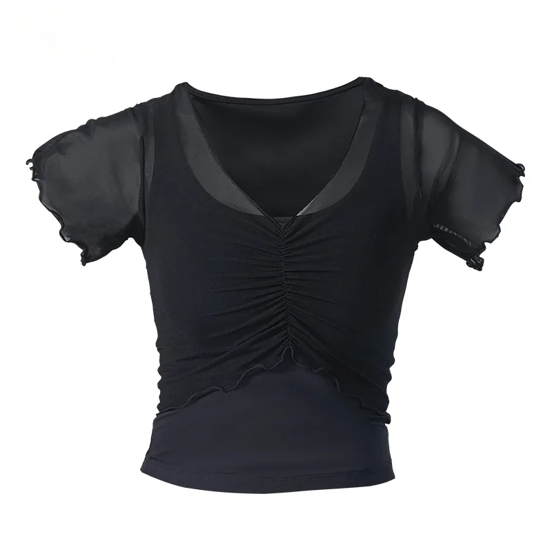 Slim Ballet Form Tops Women's Chinese Dance Practice Clothes Short-sleeved Training Clothes Modern Classical Dance Costumes