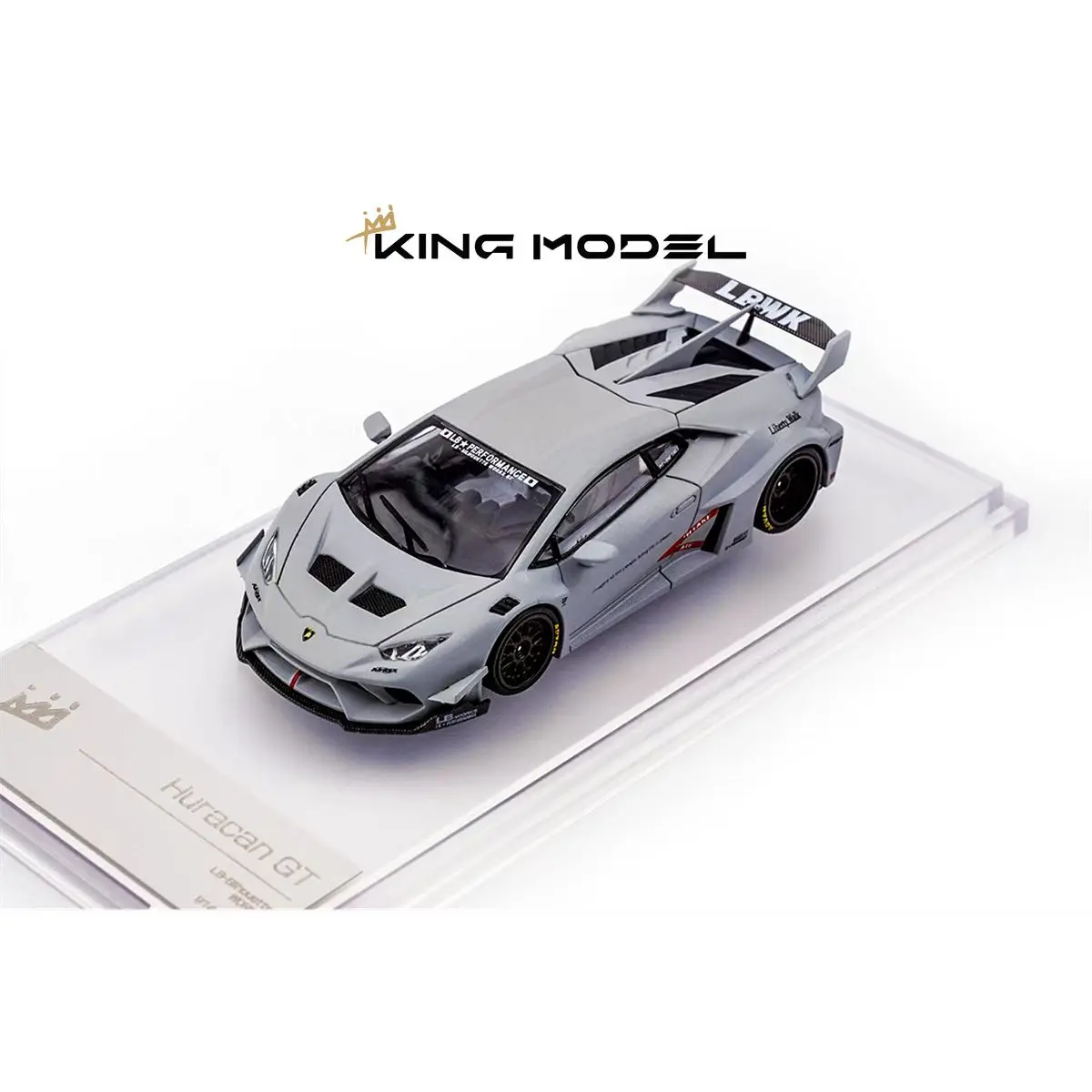 PreSale King 1:64 LBWK Huracan Air Force Grey Opened Hood Diecast Diorama Car Model Collection Toy