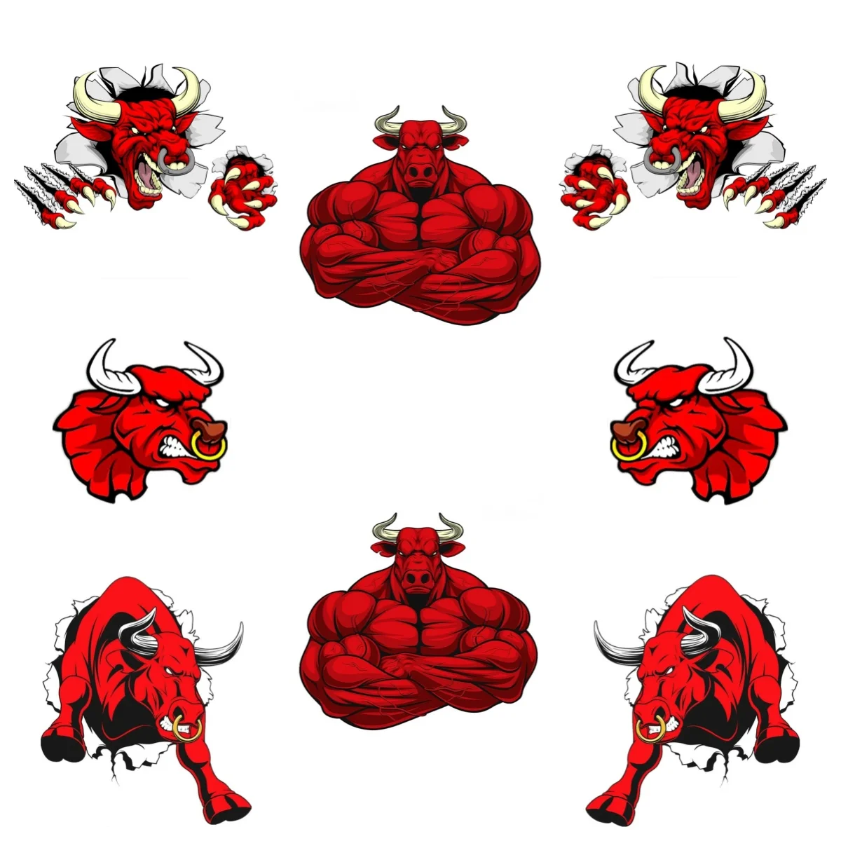 

Funny Bodybuilding Bull Car Sticker Bicycle Motorcycle Laptop Helmet Trunk Wall Vinyl Decals Decoration Accessories