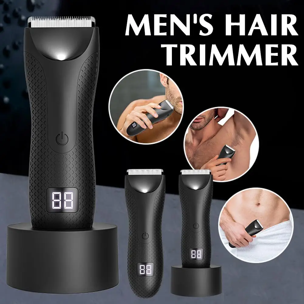 NEW Electric Showerproof Men Hair Trimmer Intimate Kit Head Comfortable Hair Body Ceramic Replaceable Grooming Shaver C0H9