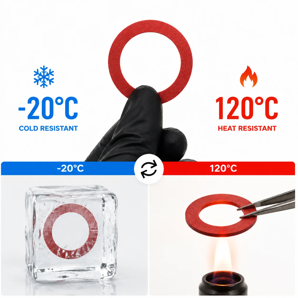 600 Pieces of M5.5/6.5/8/10/12/12.5/14/16/17.5/20/24 Red Steel Paper O-ring Repair Box for Household Machinery Maintenance