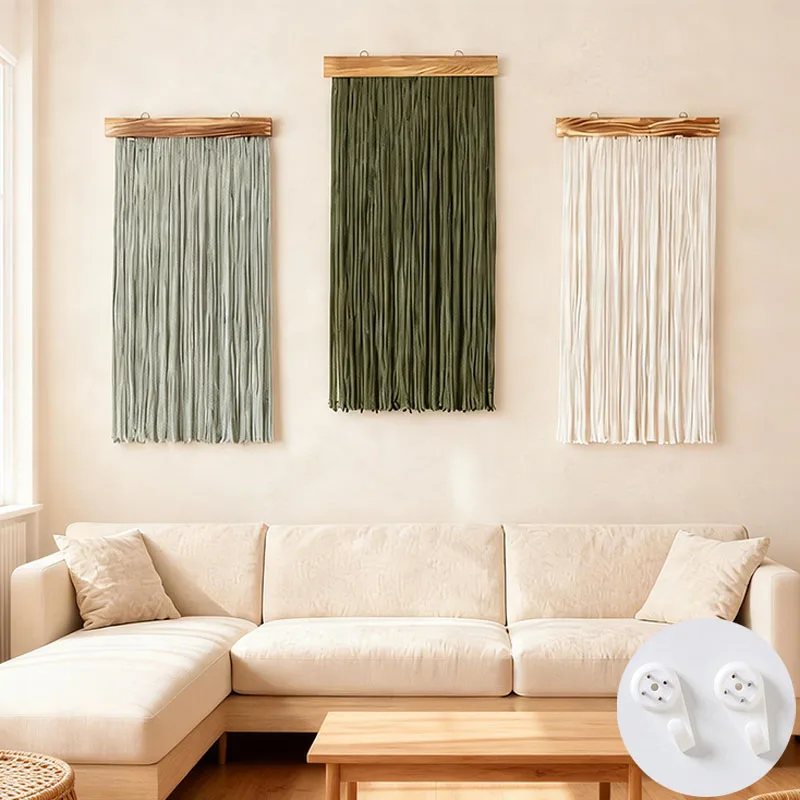 

Handwoven Tapestry on Bohemian Style Wall,Living Room Wall Decoration Curtain,Bedside Background Morandi Color Wall Decoration