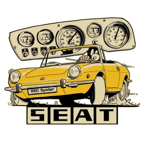 

Hot Sale Classic Spain Car S E A T 850 "Spider" Sport Coupe T Shirt. New 100% Cotton Short Sleeve O-Neck T-shirt Casual Mens Top