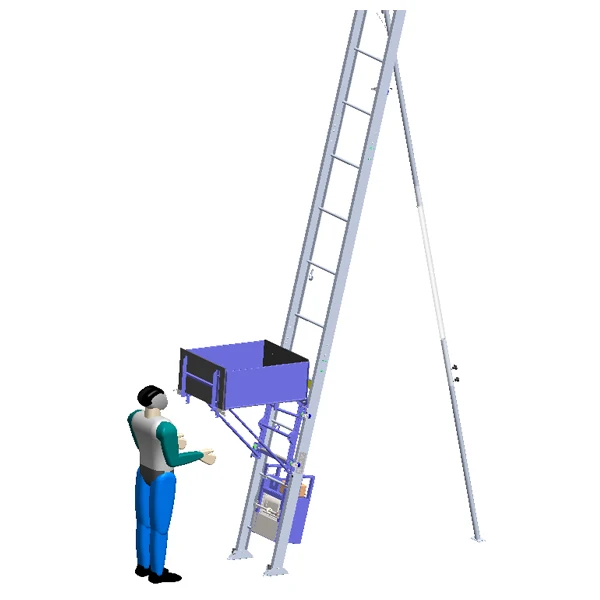 Electric Ladder Hoist 12m 39FT Aluminium Alloy Ladder Lift for Solar Panels Installation