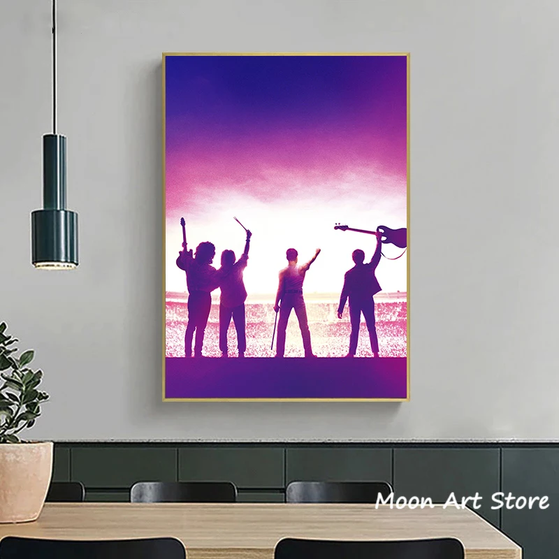 Queen Rock Band Music Poster Freddie Mercury Vintage Canvas Painting HD Print Wall Art Picture Living Room Bedroom Decor