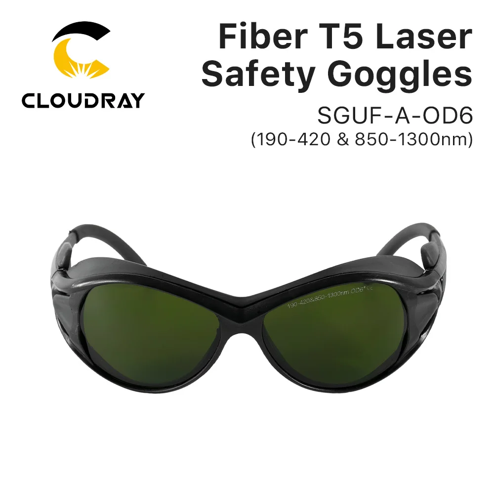 Laserowe gogle ochronne Cloudray 1064nm 850-1300nm OD6+ CE Gogle ochronne do lasera światłowodowego Style A