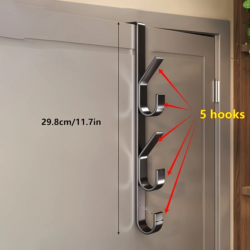 Easy to install door hooks - Strong metal coat hanger, space saving design, suitable for bedrooms, dormitories, and cabinets