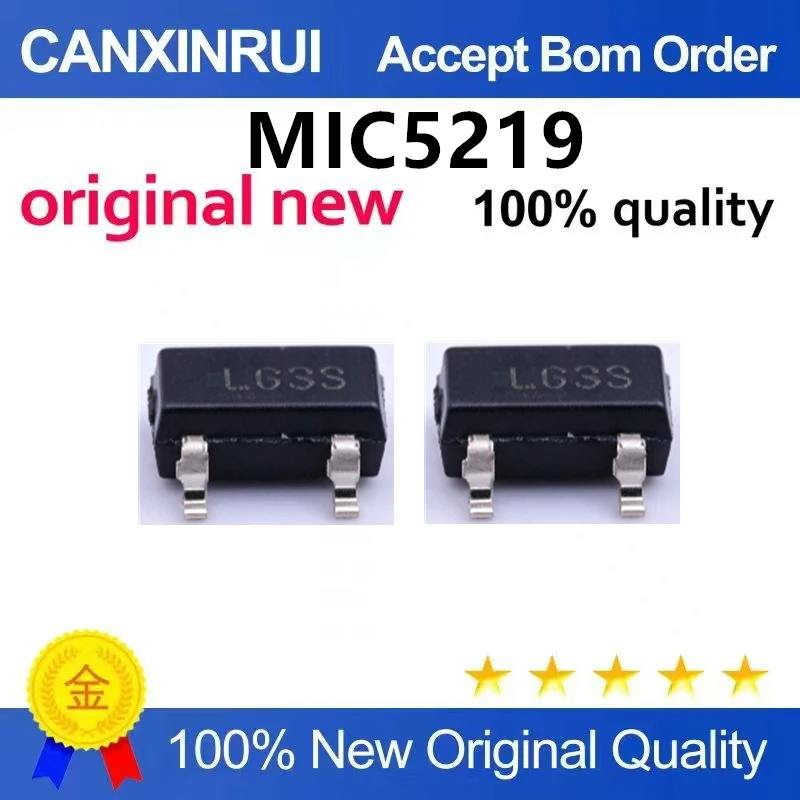 (5pcs-100pcs)Brand new original MIC5219-3.3YM5-TR SOT-23-5 500mA peak output LDO voltage regulator chip