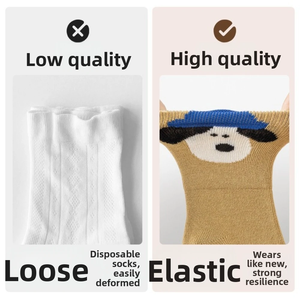 5 Pairs Soft Cotton Children's Mid Calf Socks Thickened Breathable Boys Anklet Socks Antibacterial Toddlers Socks For Boys Girls