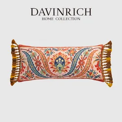DAVINRICH Designer BOHO Lumbar Pillow Cover 25x55cm Decorative Long Pillowcase Bohemian Decor Rectangle Cushion Case With Tassel