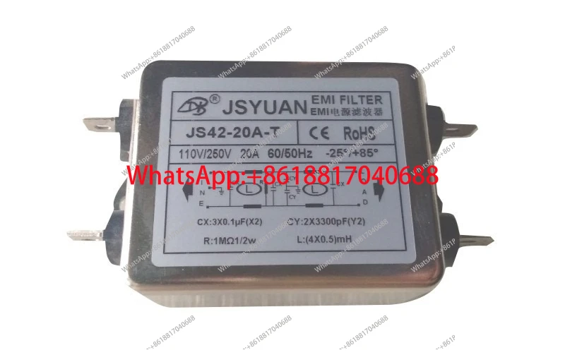 EMI New Filter JS42-20A-T 10A 20A Single Phase AC 220v Bipolar Power Purifier
